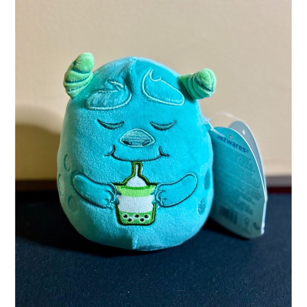 NWT Squishmallows Disney Pixar Monsters Inc Sulley with Boba Tea Plush 5 inch